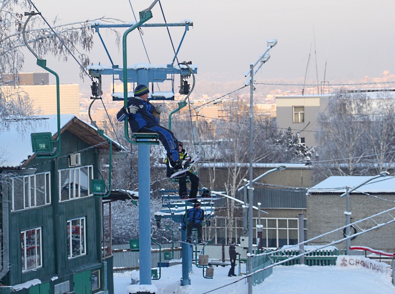 На подъемнике в Академгородке
