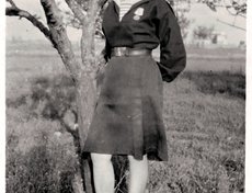 Надежда Степановна Андреева (Чайкина), 1944 год, аэропорт Веселое. Фото прислала Вера Страутиньш.
