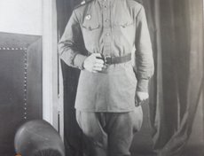 Сухих Николай Осипович (1924-2011г.г.), 3-й Белорус. фронт, 277-ая стр. Рославльская Краснозн.. орд. Суворова и Кутузова див., ком-р миномётного и зенитного расчета. Орден ВОВ I ст., За боевые заслуги", «За взятие Кёнигсберга», «За победу над Германией»