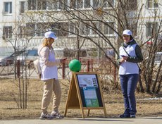 На площадке работали волонтеры рейтингового голосования за объекты благоустройства, которое проходит по федеральному проекту «Формирование комфортной городской среды».