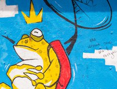 Автор хотел передать в работе, что лягушка наслаждается лЁтной прогулкой в июньском чистом небе