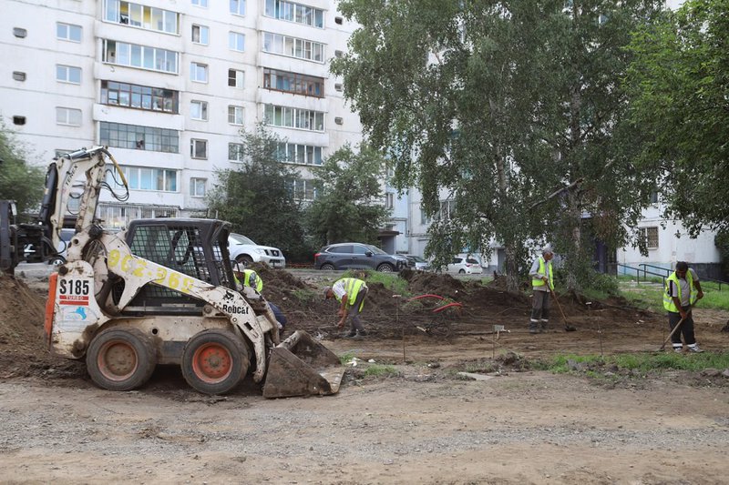 Благоустройство сквера «Ирис». Фото пресс-службы администрации Иркутска