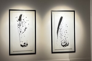 Кони на картинах выставки «Тушь». Фото Марины Палеевой, IRK.ru