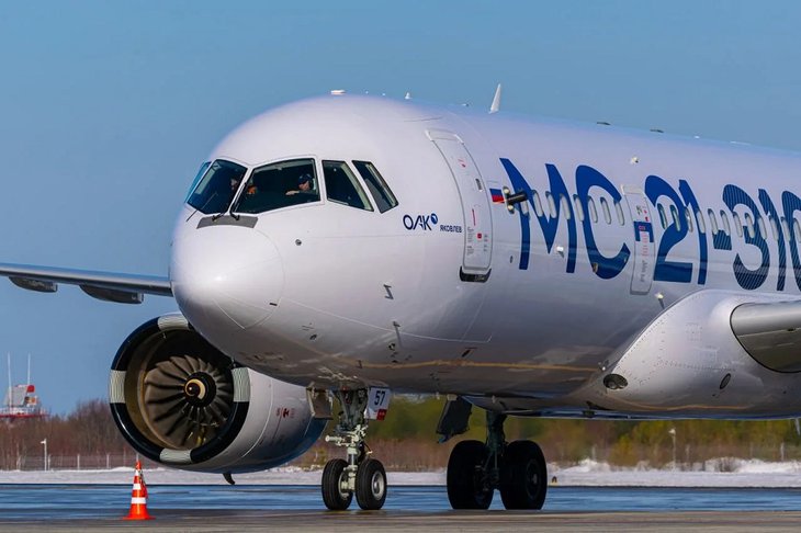 МС-21. Фото из канала Объединенной авиастроительной корпорации в мессенджере MAX