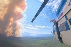 Тушение лесного пожара. Фото пресс-службы правительства Иркутской области