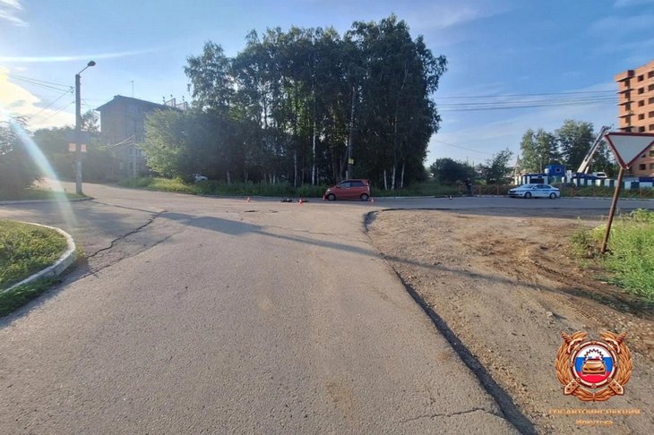 Место ДТП. Фото пресс-службы Госавтоинспекции Иркутской области