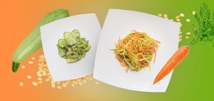 Готовит Наташа: быстрые салаты с цукини и огурцами