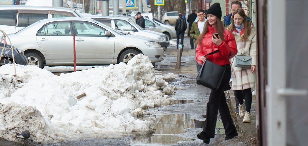 Во что превратился центр города после снегопада.