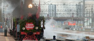 «Поезд Победы» торжественно встретили в Иркутске